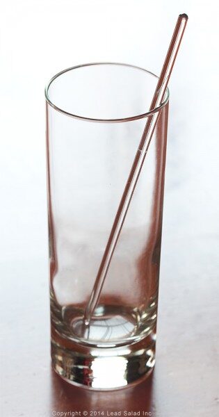 Glass cocktail swizzle stick